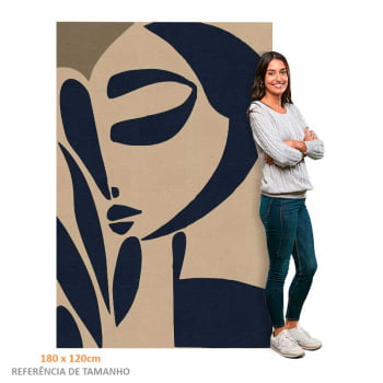 Quadro Retangular - Mulher abstrata Azul