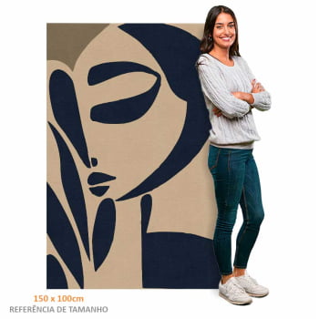 Quadro Retangular - Mulher abstrata Azul