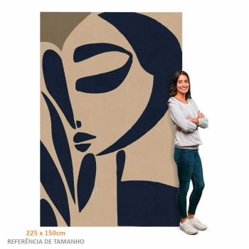 Quadro Retangular - Mulher abstrata Azul