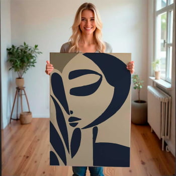 Quadro Retangular - Mulher abstrata Azul