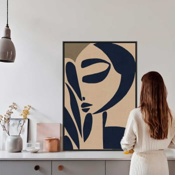 Quadro Retangular - Mulher abstrata Azul