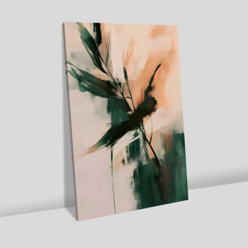 Quadro Retangular - Pinceladas Verdes
