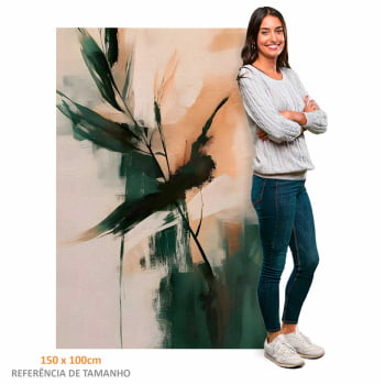 Quadro Retangular - Pinceladas Verdes