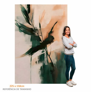 Quadro Retangular - Pinceladas Verdes