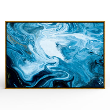 Quadro Retangular - Pintura abstrata azul