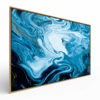 Quadro Retangular - Pintura abstrata azul