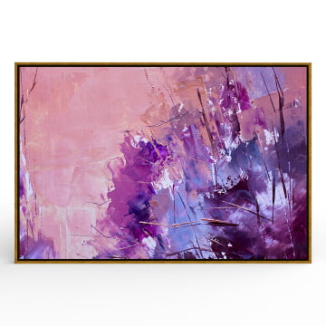 Quadro Retangular - Pintura abstrata lilás