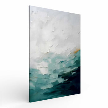 Quadro Retangular - Pintura Abstrata Verde Degradê 