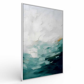 Quadro Retangular - Pintura Abstrata Verde Degradê 