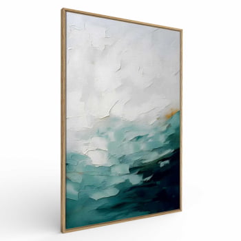 Quadro Retangular - Pintura Abstrata Verde Degradê 