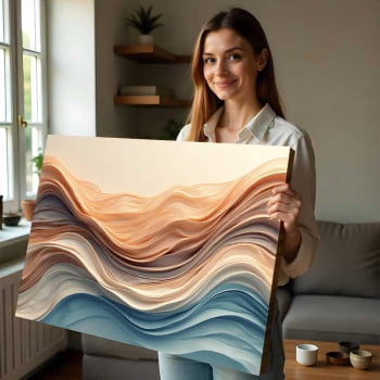 Quadro Retangular - Wavy Flow