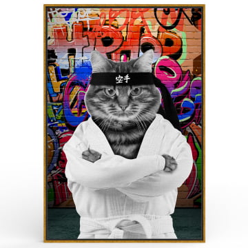 Quadro Retangular - Cat & Graffiti