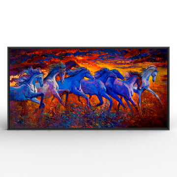Quadro panorâmico - Cavalos galopando (pintura)