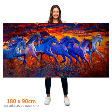 Quadro panorâmico - Cavalos galopando (pintura)