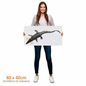 Quadro panorâmico - Jacaré minimalista