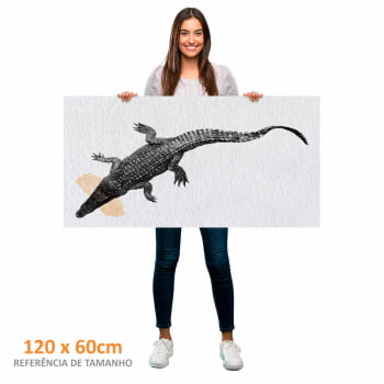 Quadro panorâmico - Jacaré minimalista