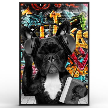 Quadro Retangular - Bulldog & Graffiti