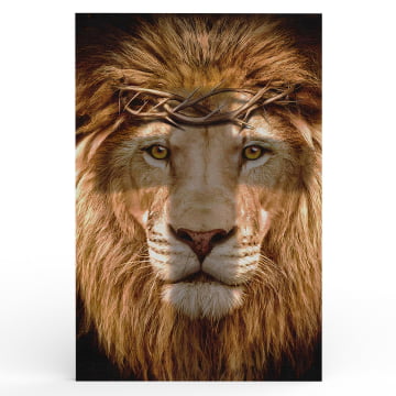 Quadro Retangular  -  Leão com coroa de espinhos