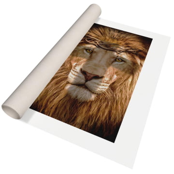 Quadro Retangular  -  Leão com coroa de espinhos