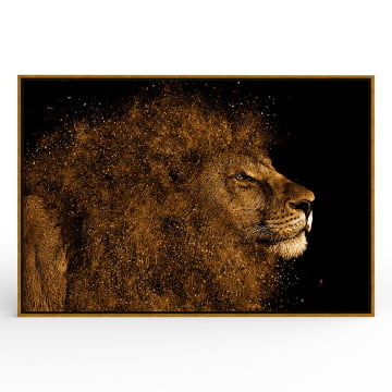 Quadro Retangular  - Leão dourado