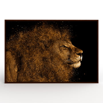 Quadro Retangular  - Leão dourado