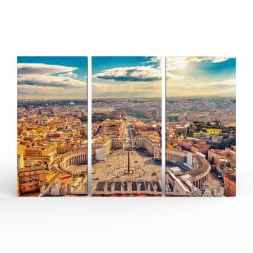 Kit 3 quadros panorâmicos - Vaticano