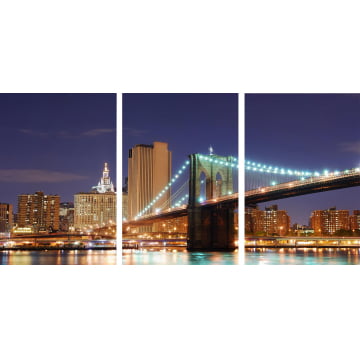 Kit 3 quadros retangulares - Vista da Ponte do Brooklyn