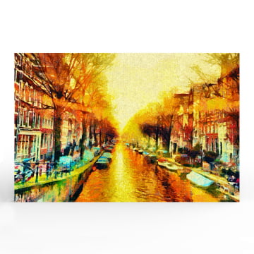 Quadro Retangular - Canais de Amsterdã (pintura)