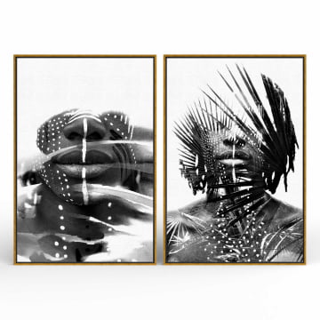 Kit 2 quadros retangulares - Duo african man