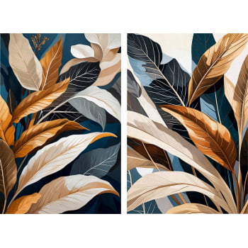 Kit 2 quadros retangulares - Duo Botanic Tropical