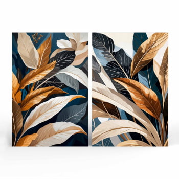 Kit 2 quadros retangulares - Duo Botanic Tropical