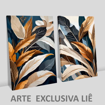 Kit 2 quadros retangulares - Duo Botanic Tropical