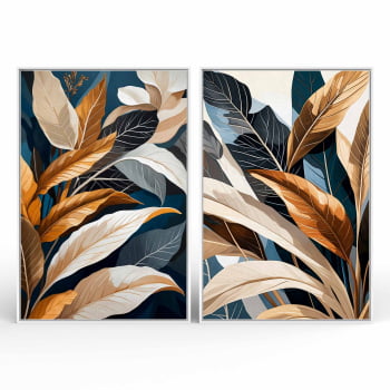 Kit 2 quadros retangulares - Duo Botanic Tropical