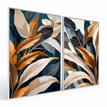 Kit 2 quadros retangulares - Duo Botanic Tropical