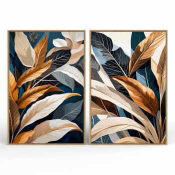 Kit 2 quadros retangulares - Duo Botanic Tropical