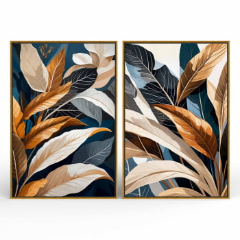 Kit 2 quadros retangulares - Duo Botanic Tropical