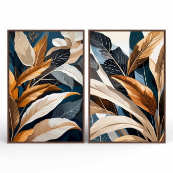 Kit 2 quadros retangulares - Duo Botanic Tropical