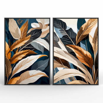 Kit 2 quadros retangulares - Duo Botanic Tropical