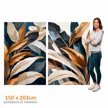 Kit 2 quadros retangulares - Duo Botanic Tropical