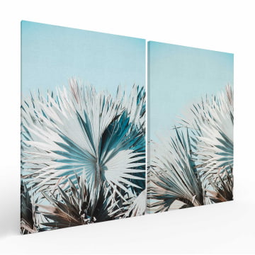 Kit 2 quadros retangulares - Duo de Folhas e Céu