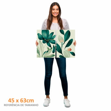 Kit 2 quadros retangulares - Duo Floral Green