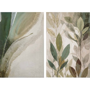 Kit 2 quadros retangulares - Duo Verde Suave