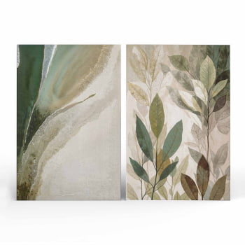 Kit 2 quadros retangulares - Duo Verde Suave