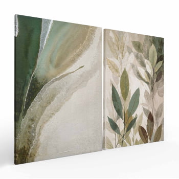Kit 2 quadros retangulares - Duo Verde Suave