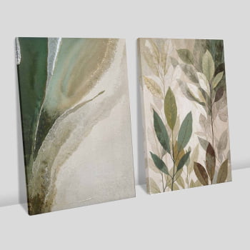 Kit 2 quadros retangulares - Duo Verde Suave