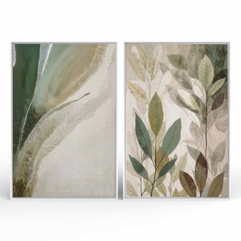 Kit 2 quadros retangulares - Duo Verde Suave