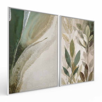 Kit 2 quadros retangulares - Duo Verde Suave