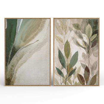 Kit 2 quadros retangulares - Duo Verde Suave