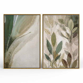Kit 2 quadros retangulares - Duo Verde Suave