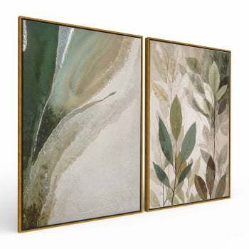 Kit 2 quadros retangulares - Duo Verde Suave